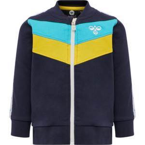 Hummel zip trøje - navy/blå/gul
